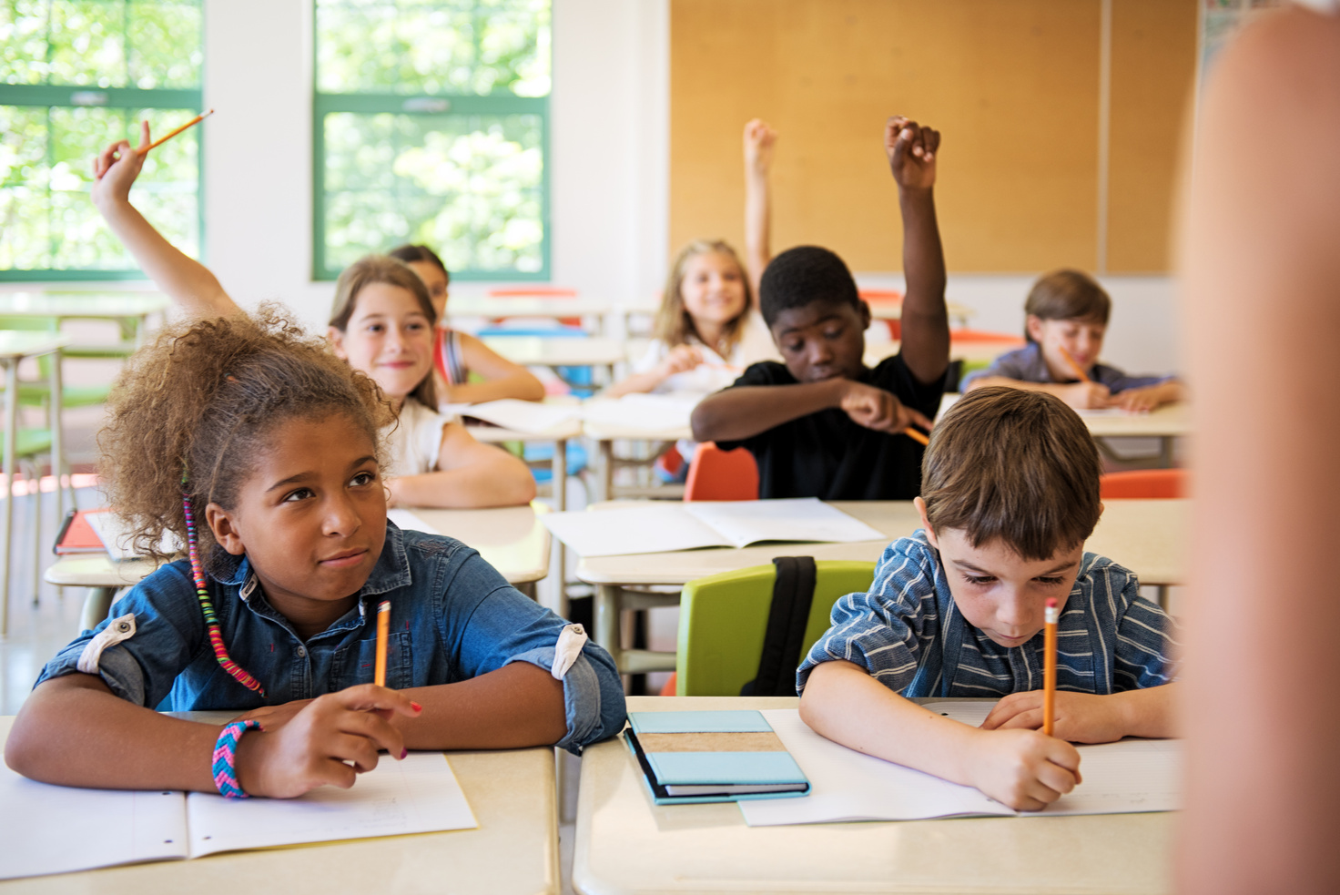 School kids in classroom