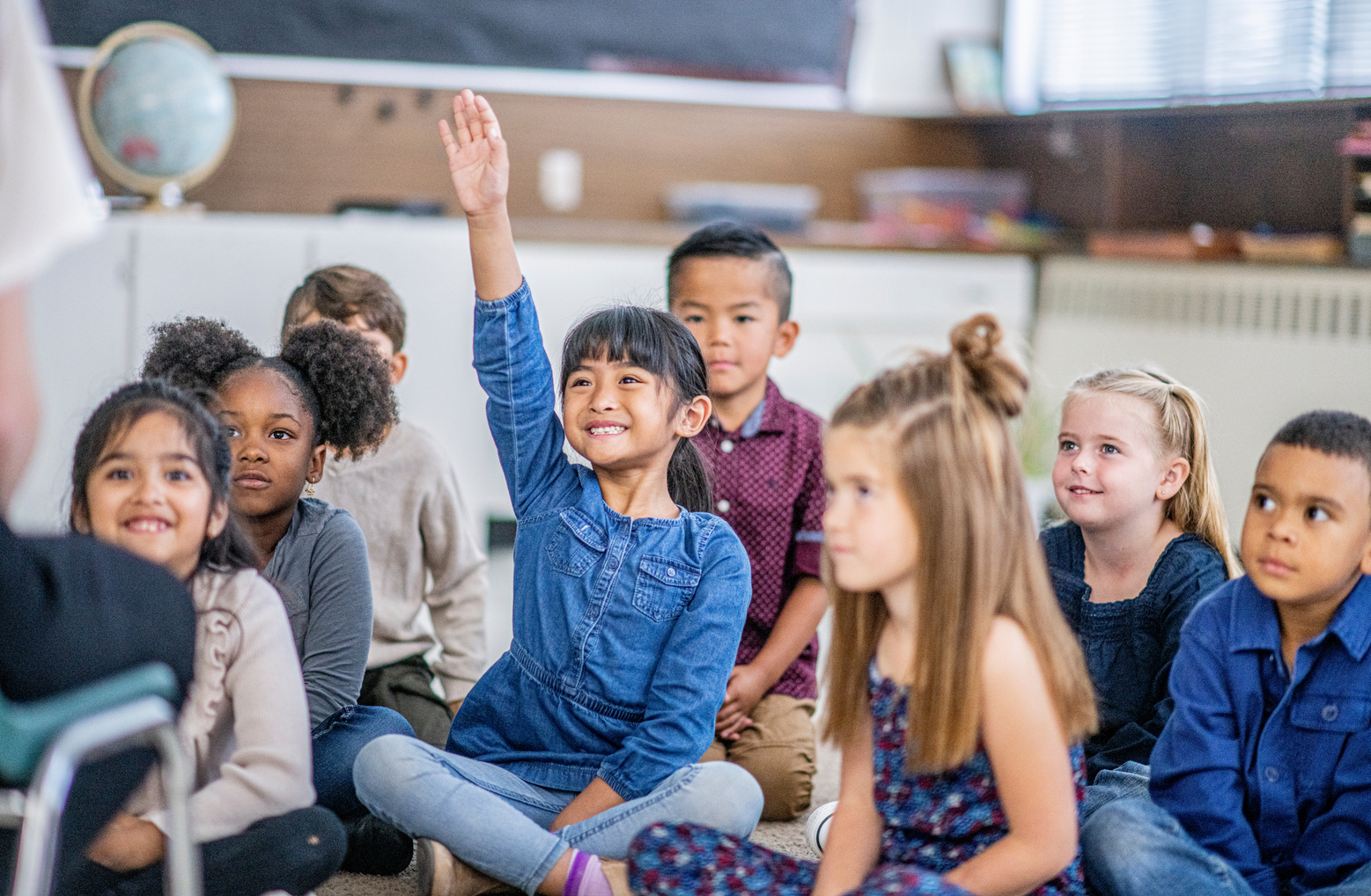 Diverse kids in a classroom